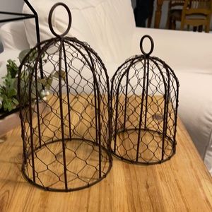 SALE PRICE!!  SET OF TWO RUSTIC METAL CLOCHES